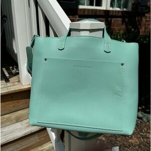 Portland Leather Medium Crossbody Mint Brand New from Mystery Box with zipper